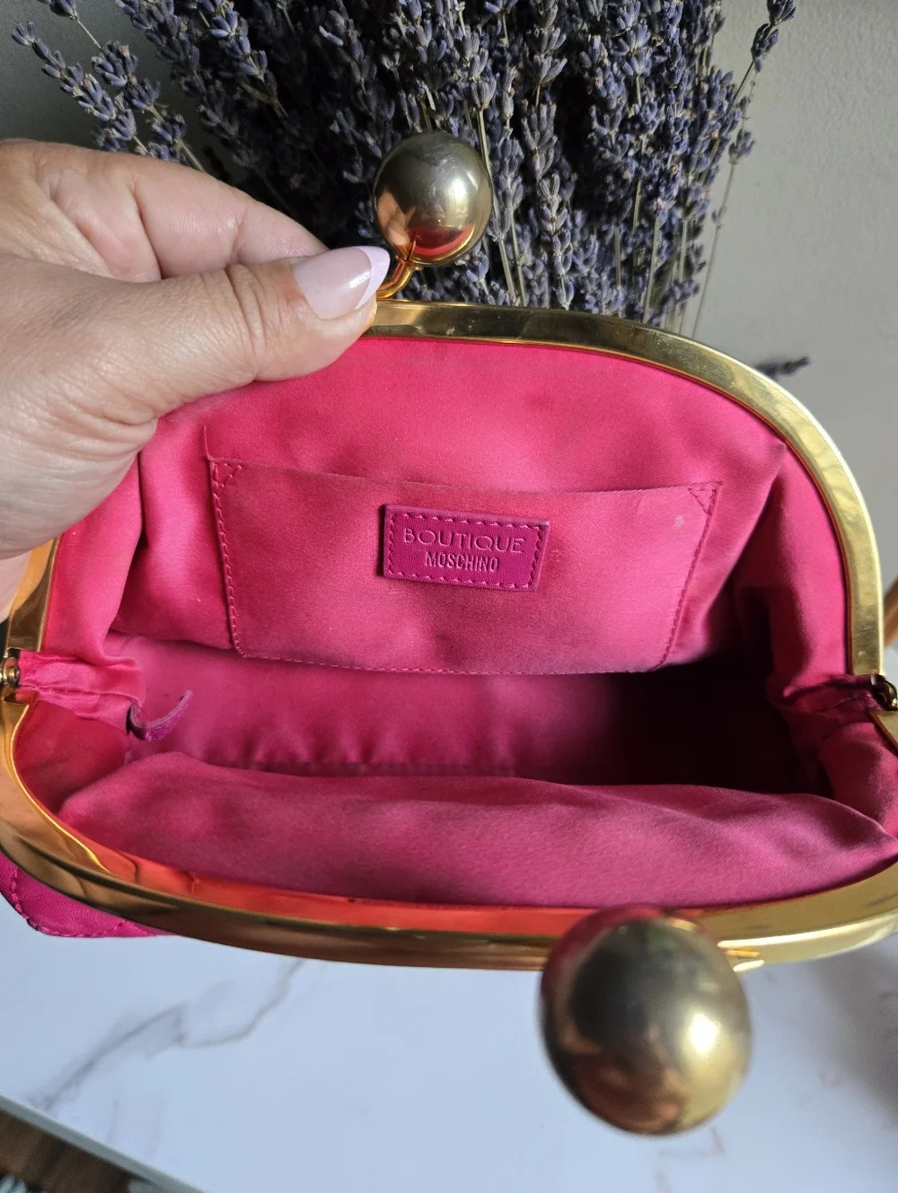 Rare Vintage Moschino Kisslock Pink Quilted Leather Shoulder Bag & Backpack